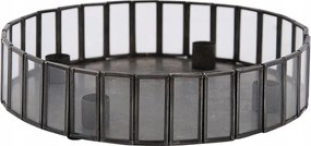 Marion Gyertyatartó tálca fém üveg átm. 26cm