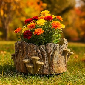 Beton burkolat - tusk with mushrooms, 32 x 29 x 16cm, 32 cm