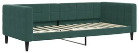 sötétzöld kihúzható bársony heverő 90 x 200 cm
