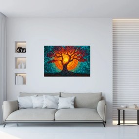 Kép - Az élet fája és a nap mozaikban (90x60 cm)