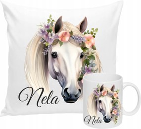 Bögre És Párna Szett Ló Lovak Ajándék Lovasnak Név