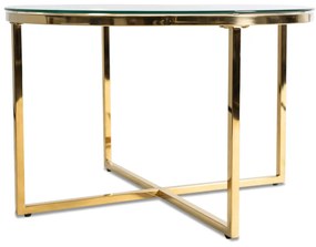 Üveg Dohányzóasztal Arany Vázzal. FLIP