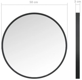 fekete falitükör 50 cm