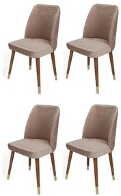 Hugo Beige and Walnut étkezőszék szett, 4 db