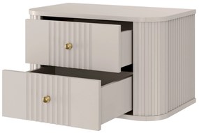 Vesper függő éjjeliszekrény készlet 56 cm - kasmír / arany fogantyúk