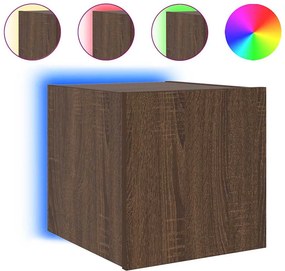 vidaXL barna tölgyszínű fali TV-szekrény LED-del 30,5x35x30 cm