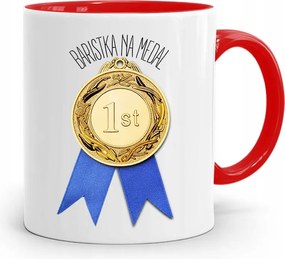 Barista Kávézó Bögre Piros, fényképes nyomattal