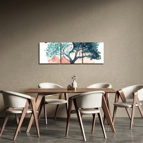 Kép – Akvarellfa tele élettel (órával) (90x30 cm)