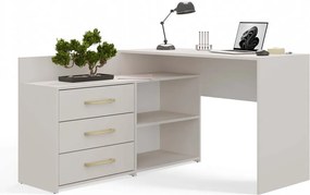 Dany sarok íróasztal polccal, tárolóval, 120x76x50 cm, kasmír