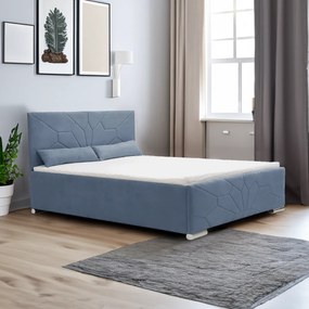 Kárpitozott ágy tárolóval és SORO matraccal 120x200 cm Haditengerészet