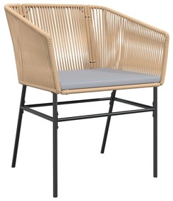 2 db barna polyrattan kerti szék párnákkal