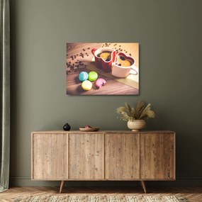 Kávé és a macaroon képe (üvegen) (70x50 cm)