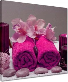 Vászonkép 40x40 Lila törölköző Virág