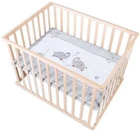 Natúr színű gurulós járóka 100x75 cm Jumbo Twins – Roba