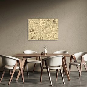 Üveg kép - Vintage térkép, illusztrációk (70x50 cm)