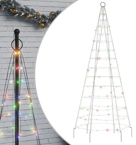 színes LED karácsonyfa zászlórúdra 200 LED 180 cm