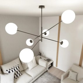 Csillár rúdon LINEAR 6xE14/10W/230V fekete/fehér