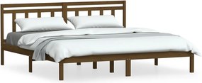 vidaXL mézbarna tömör fenyőfa ágykeret 200 x 200 cm