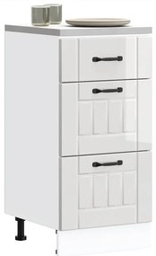 konyhai alsószekrény Lucca&quot; magasfényű fehér, rétegelt fa&quot;