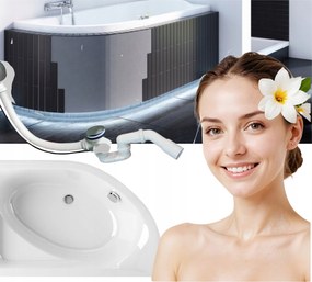 Kád Led Burkolattal Sarokszifon Jobbos Aszimmetrikus Akril 170X110