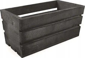 Kis Fekete Fából Készült Virág- És Gyógynövénytartó Doboz 30x18x15 cm