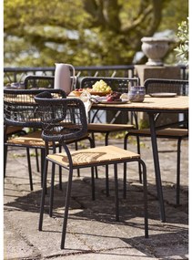 Nashville étkezőszék, teakfa, fekete kötél, fekete