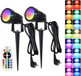 2DB Beszúrható Kerti Fényszóró fekete IP65 Rgb Led