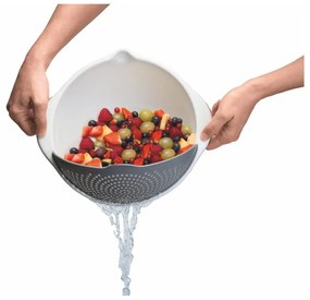 Fehér tál szűrővel 2v1, Ø 28 cm - Metaltex