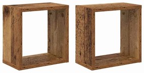 Fali Polcok polcokkal 2 pcs Régi fa 26 x 15 x 26 cm Faanyag