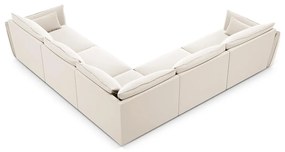 Bézs bársony sarokkanapé Vanda – Mazzini Sofas