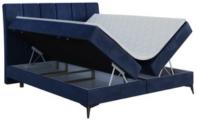 Franciaágy Boxspring 140 cm Axel (sötétkék) (matraccal és tárolóhellyel). Akció -16%. 1043346