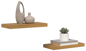 vidaXL Falpolc Falra szerelhető 2 pcs Bézs 50 x 23 x 4 cm Faanyag