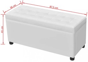 fehér műbőr tárolózsámoly