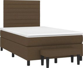 vidaXL sötétbarna szövet rugós ágy matraccal 120 x 190 cm