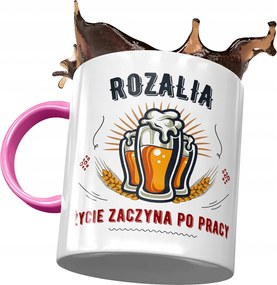 Rózsaszín Bögre Rozália Barátnőknek Ajándék Nyomtatott Fotóval