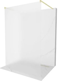 Mexen Kioto, Walk-In zuhany paraván 100 x 200 cm, 8 mm-es matt üveg, arany matt profil, 800-100-002-55-30