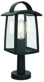 LED lámpatest , állólámpa , 40 cm , E27 foglalat , matt fekete , átlátszó üveg , kültéri , IP44 , LUTEC , KELSEY