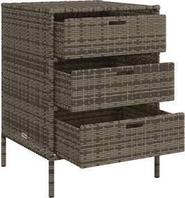 vidaXL szürke polyrattan kerti tárolószekrény 55 x 59 x 80 cm