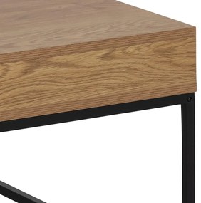 Sötét natúr színű dohányzóasztal tölgyfa dekoros asztallappal 80x80 cm Willford – Actona