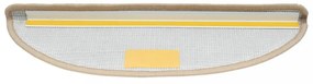 10 db krémszínű, félkör alakú lépcsőszőnyeg 56 x 17 x 3 cm