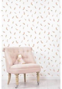 Gyerek tapéta 10 m x 50 cm Gold Feathers – Lilipinso