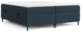 Sötétkék ágyneműtartós boxspring ágy 200x200 cm Araya – Maison de Rêve