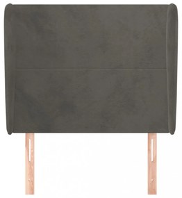 sötétszürke bársony fejtámla szárnyakkal 103 x 23 x 118/128 cm