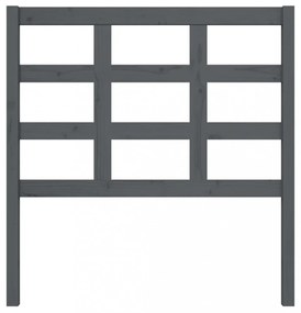 szürke tömör fenyőfa ágyfejtámla 95,5 x 4 x 100 cm