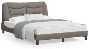 tópszínű szövet ágykeret LED-ekkel matrac nélkül Hvar 140 x 200 cm