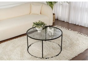 Aurum Black dohányzóasztal sötét üveggel, 80 cm