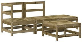 vidaXL 4 részes impregnált fenyőfa kerti pihenőgarnitúra