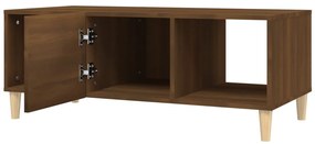 Barna tölgyszínű szerelt fa dohányzóasztal 102 x 50 x 40 cm