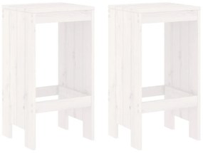 2 db fehér tömör fenyőfa bárszék 40x36x75 cm