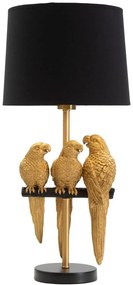 Asztali lámpa 62 cm, madarak, fekete, arany - PERRUCHES